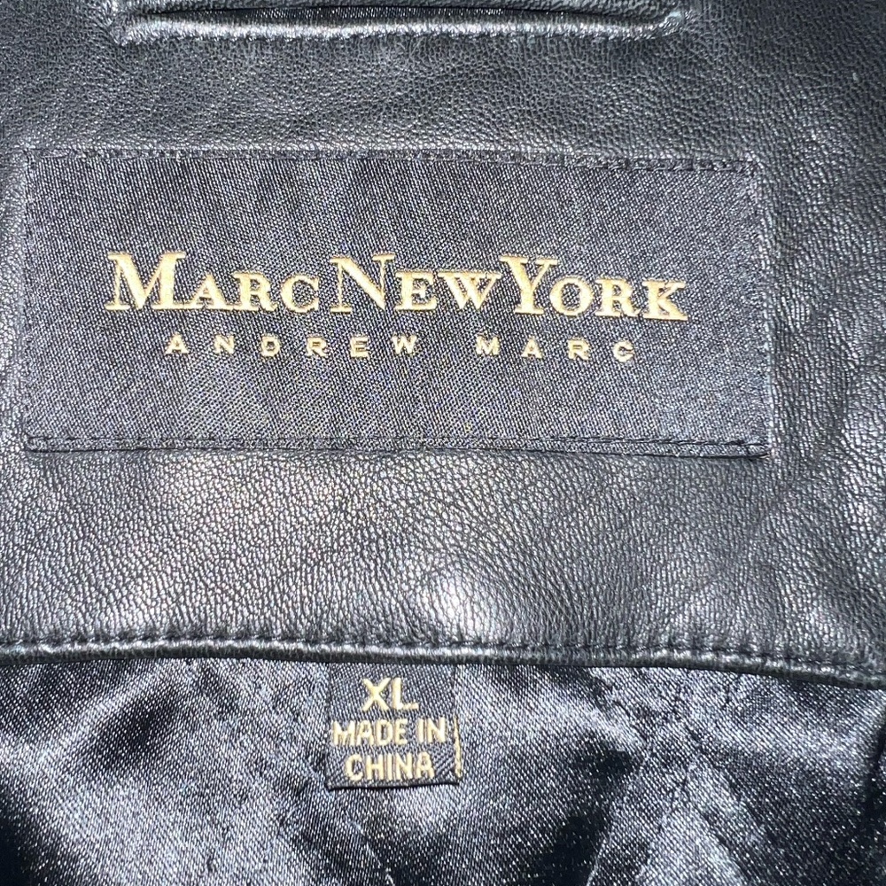 Men's XL Marc New York Leather Coat - Picture 2 of 6